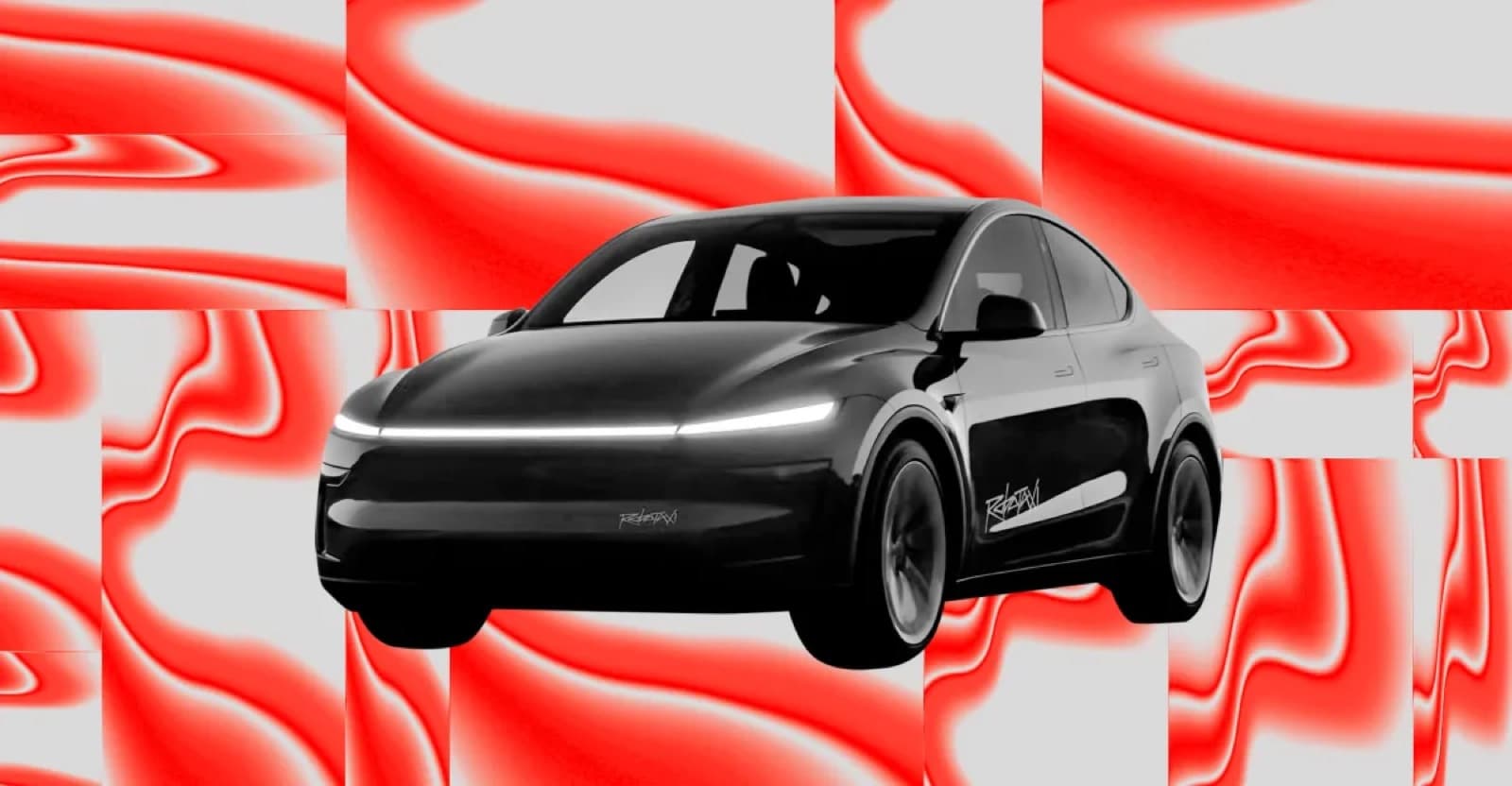 Image published with The Verge on unsupervised Tesla Robotaxis in Austin